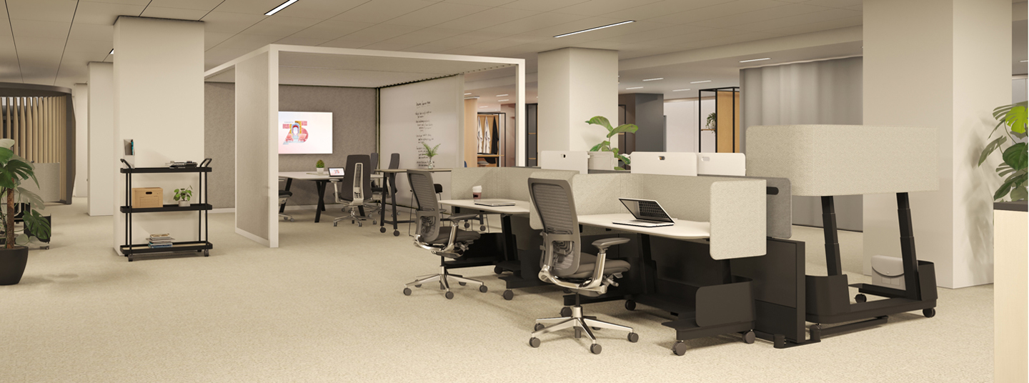 Haworth Compose echo workspaces and Zody ll Chair at an office space