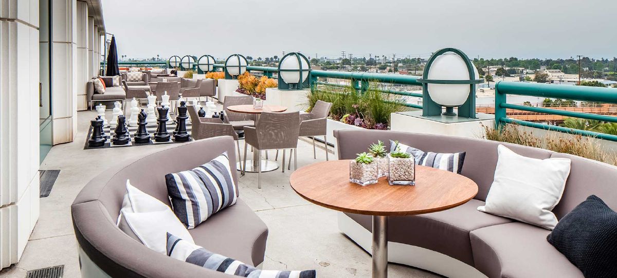 The outside patio allows employees to soak up the California sun in this unique space while discussing that next great idea.