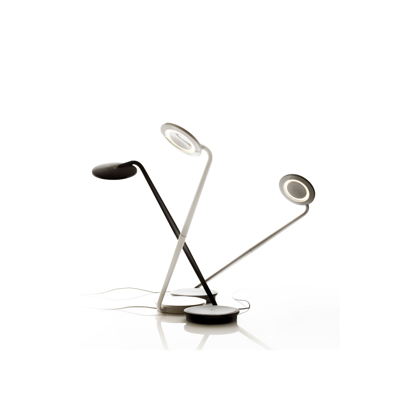 Haworth Pixo Plus Lighting in white color, black color, and grey color