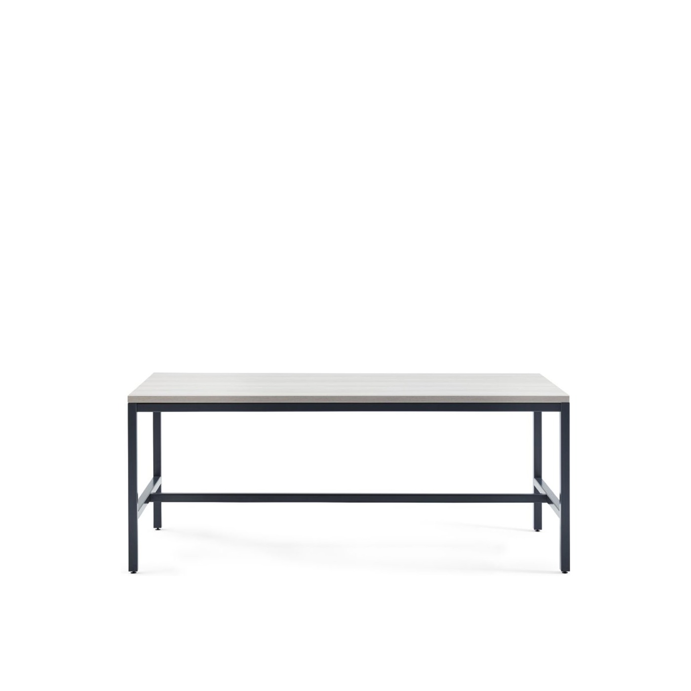 Haworth cultivate table with 4 metal black legs and laminate finish 