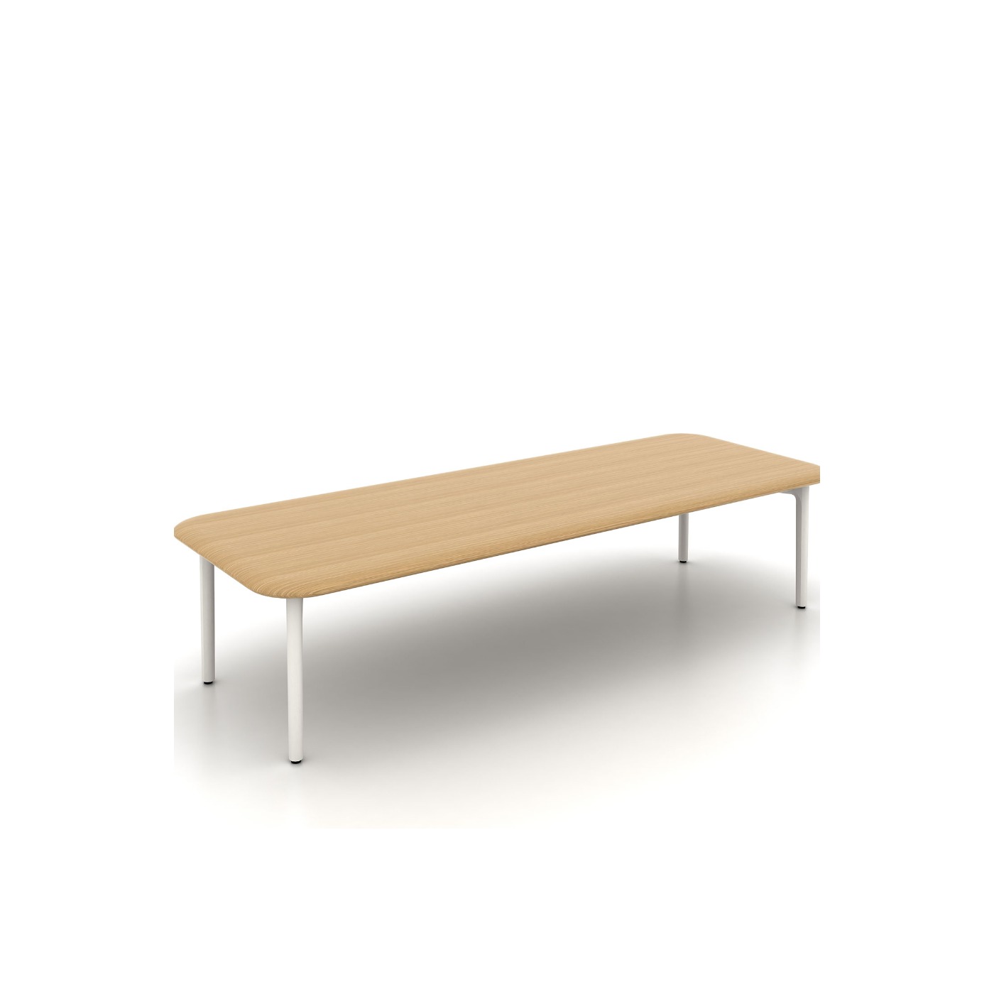 Haworth Openest Sprig Side Table White Oak Hardwood with rectangular table with 4 white legs