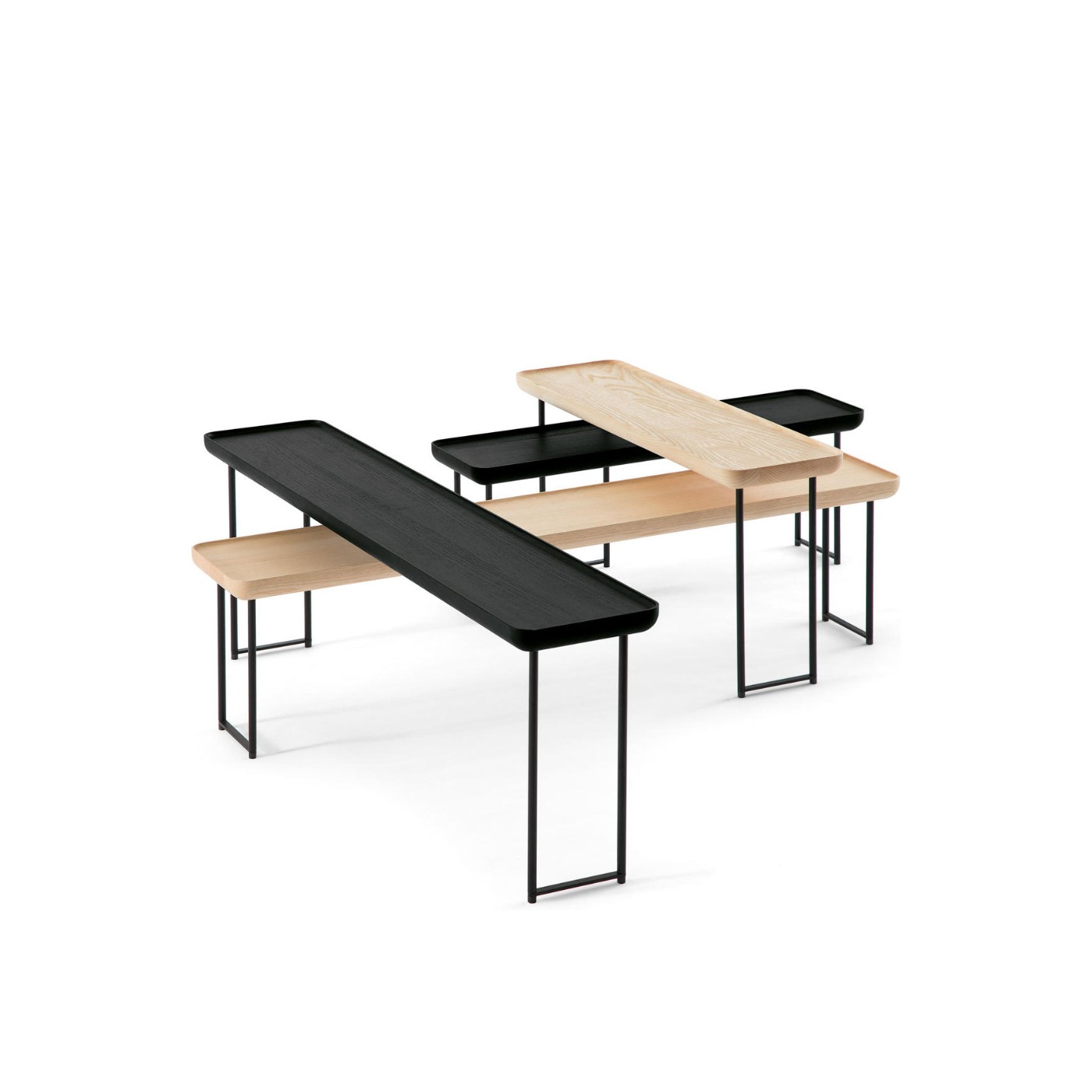 Haworth Torei Table in multiple colors and sizes with rectangular tops and steel legs