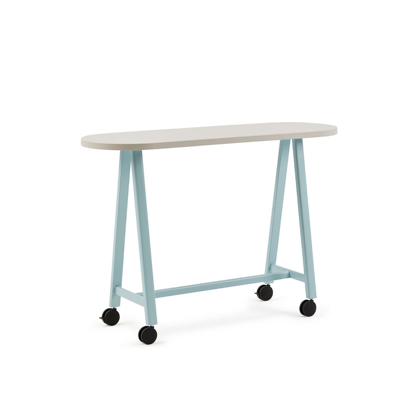 Haworth PopUp Table with chalk top and 4 legs with wheels
