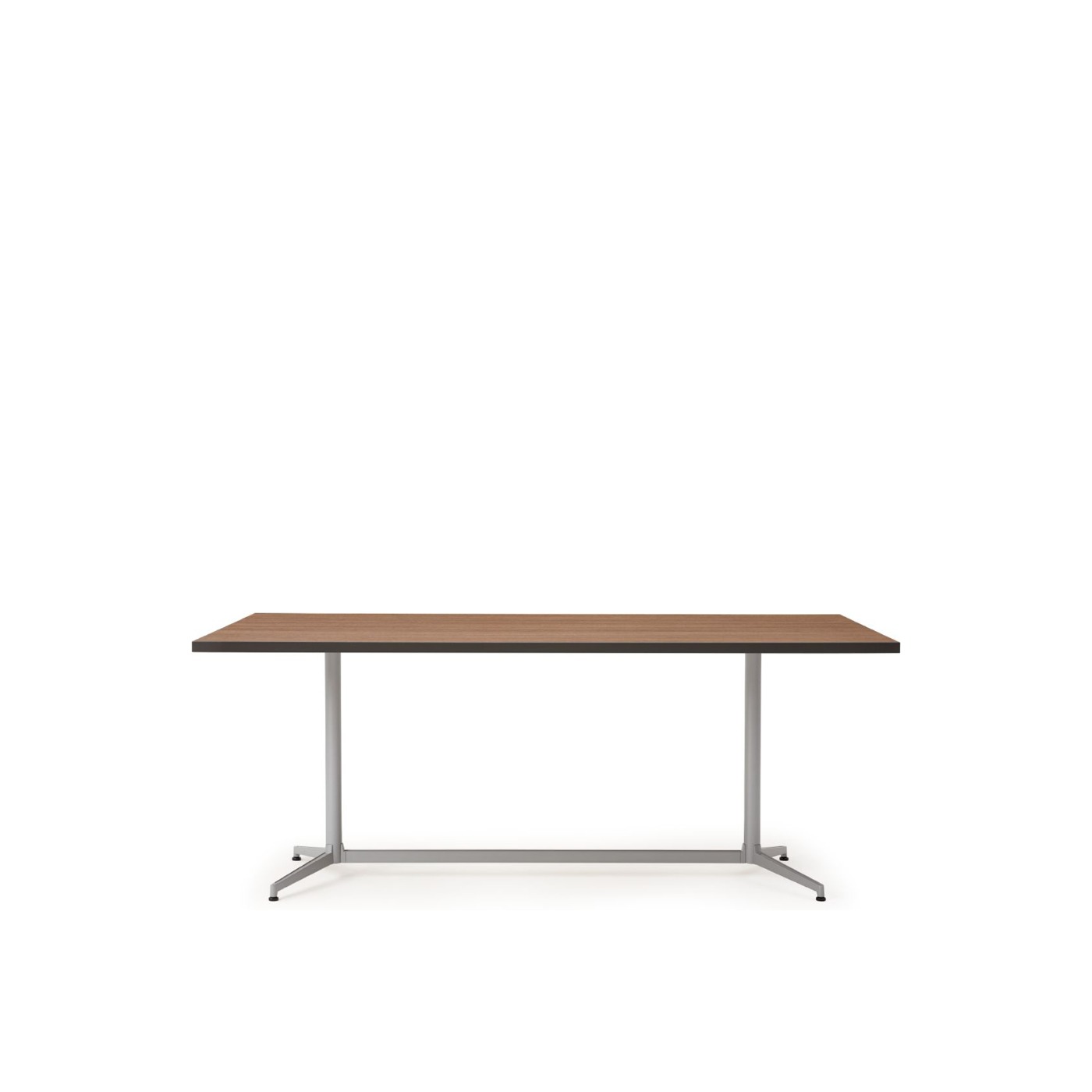 Haworth Jive Whitesweep Table with wood rectangular top and height adjustable legs