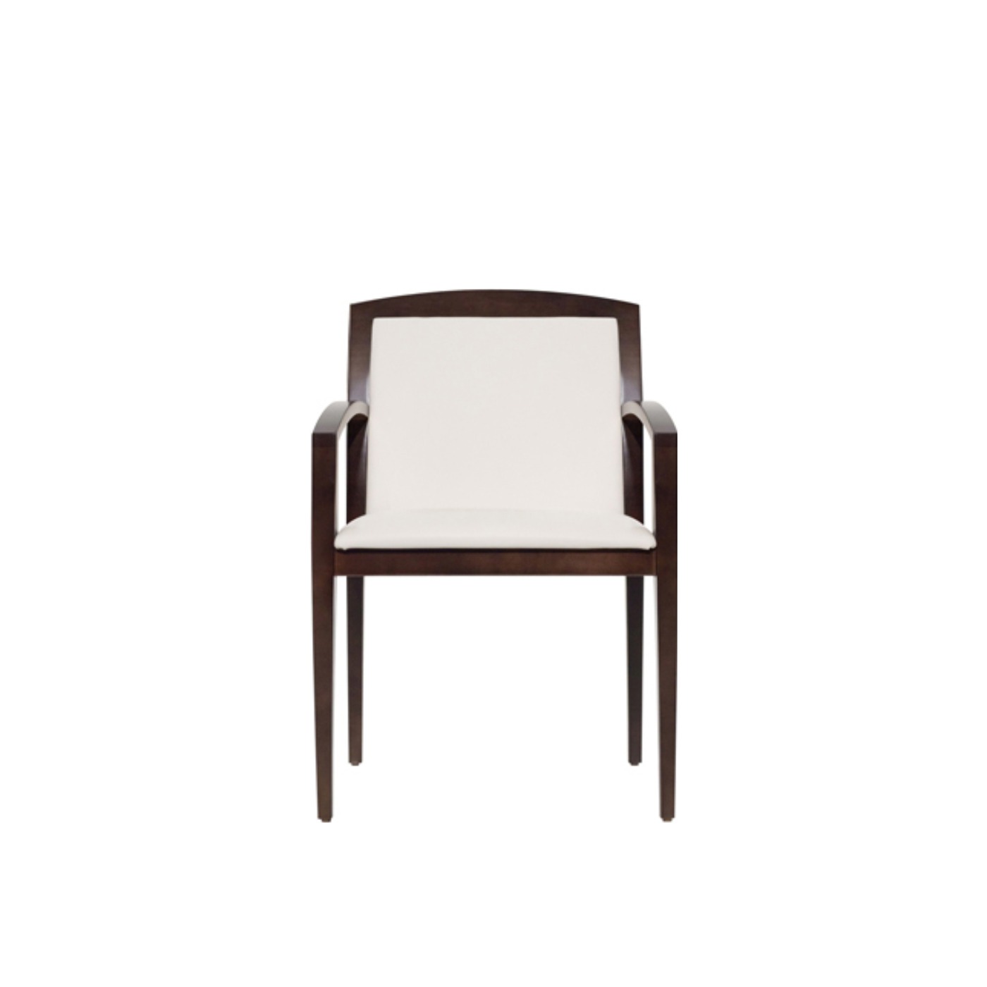 Haworth Composites Guest chair in off white fabric and dark wood