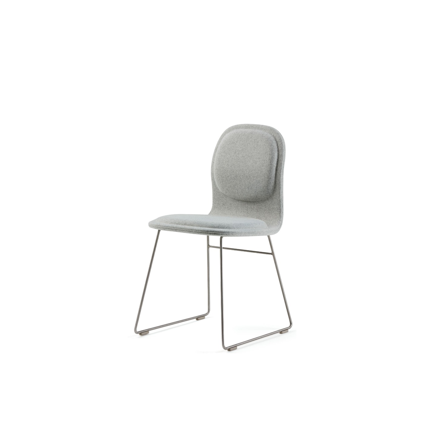Haworth Hi Pad chair in grey upholstery in a side view