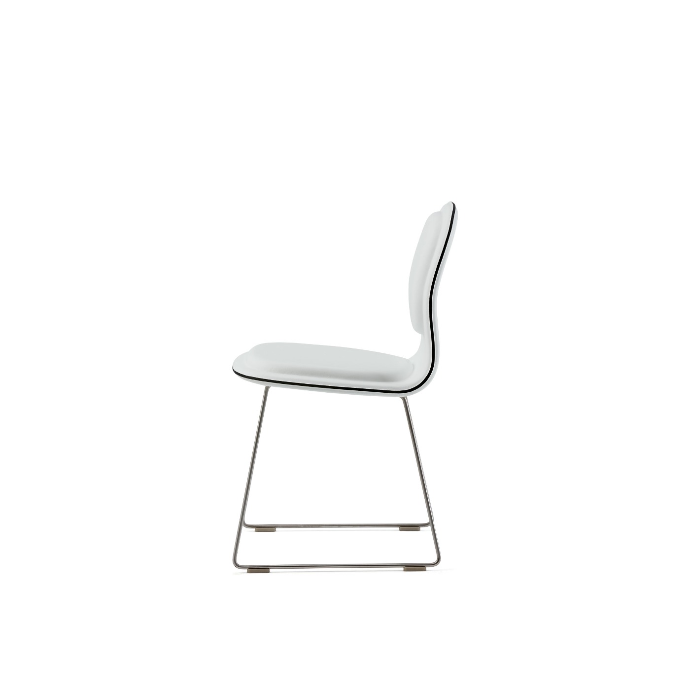 Haworth Hi Pad chair in white upholstery with metal legs