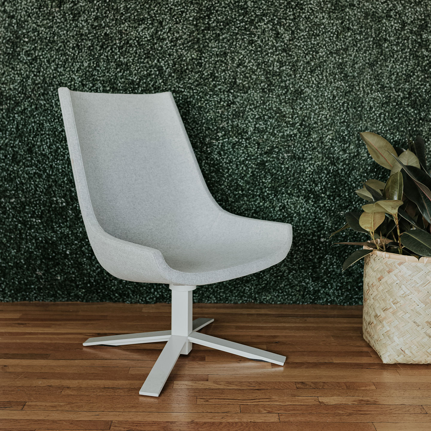 White Windowseat chair in common area