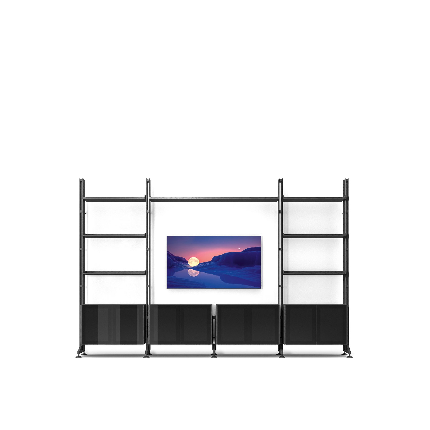 Infinito Wall shelving in black 