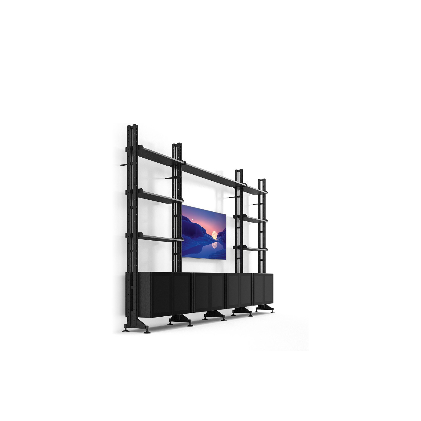Infinito Wall shelving in black 