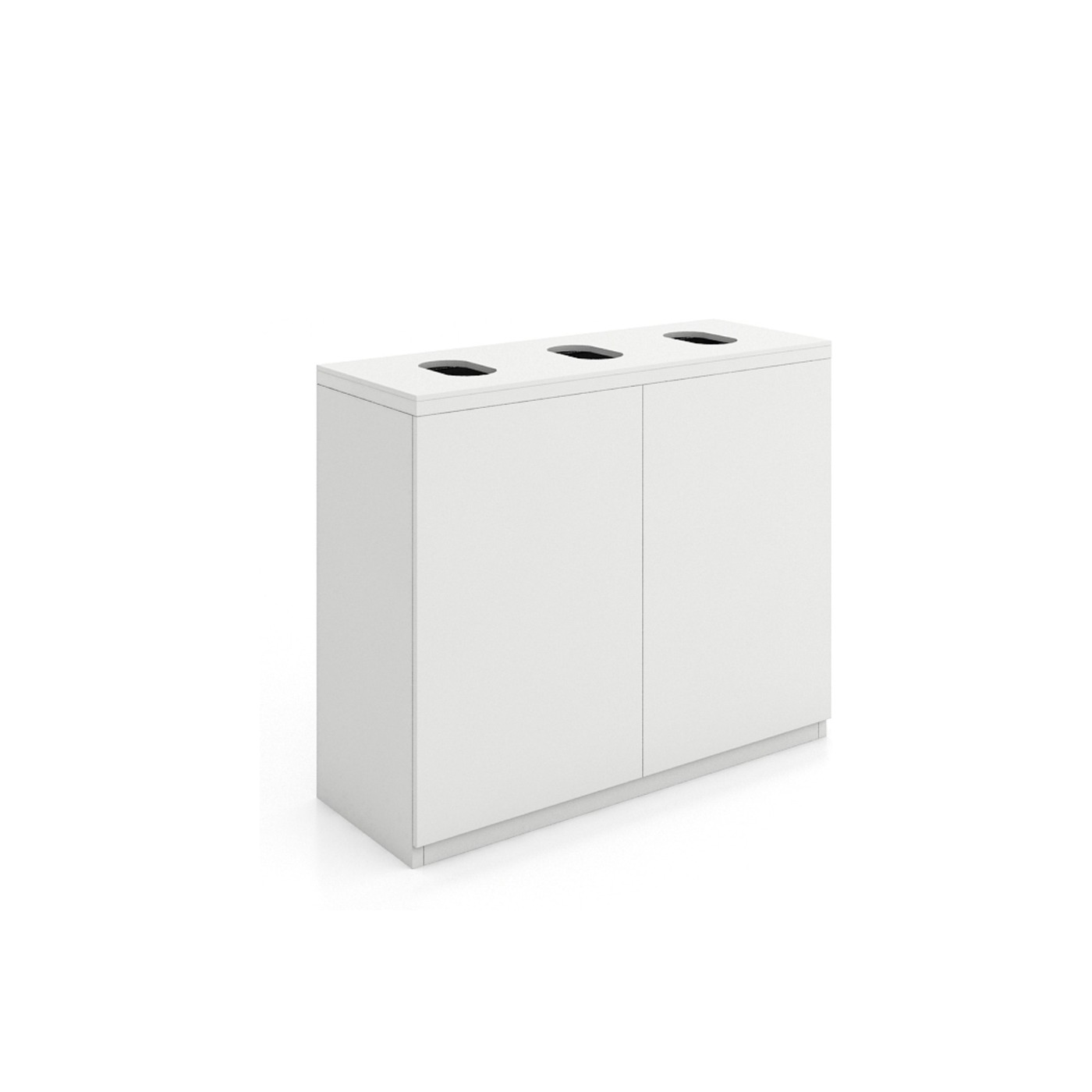 Three section X Series recycling unit in white 