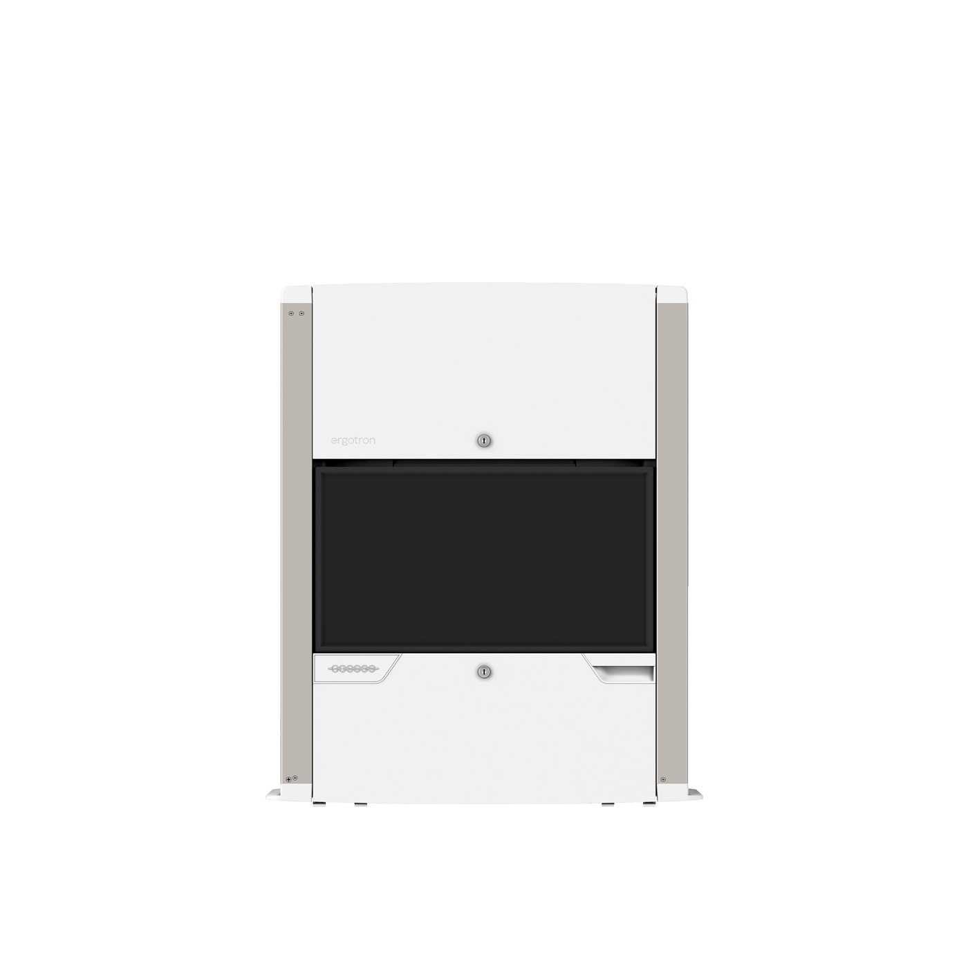 Haworth Carefit Enclosure Workspace at a front view in a white color