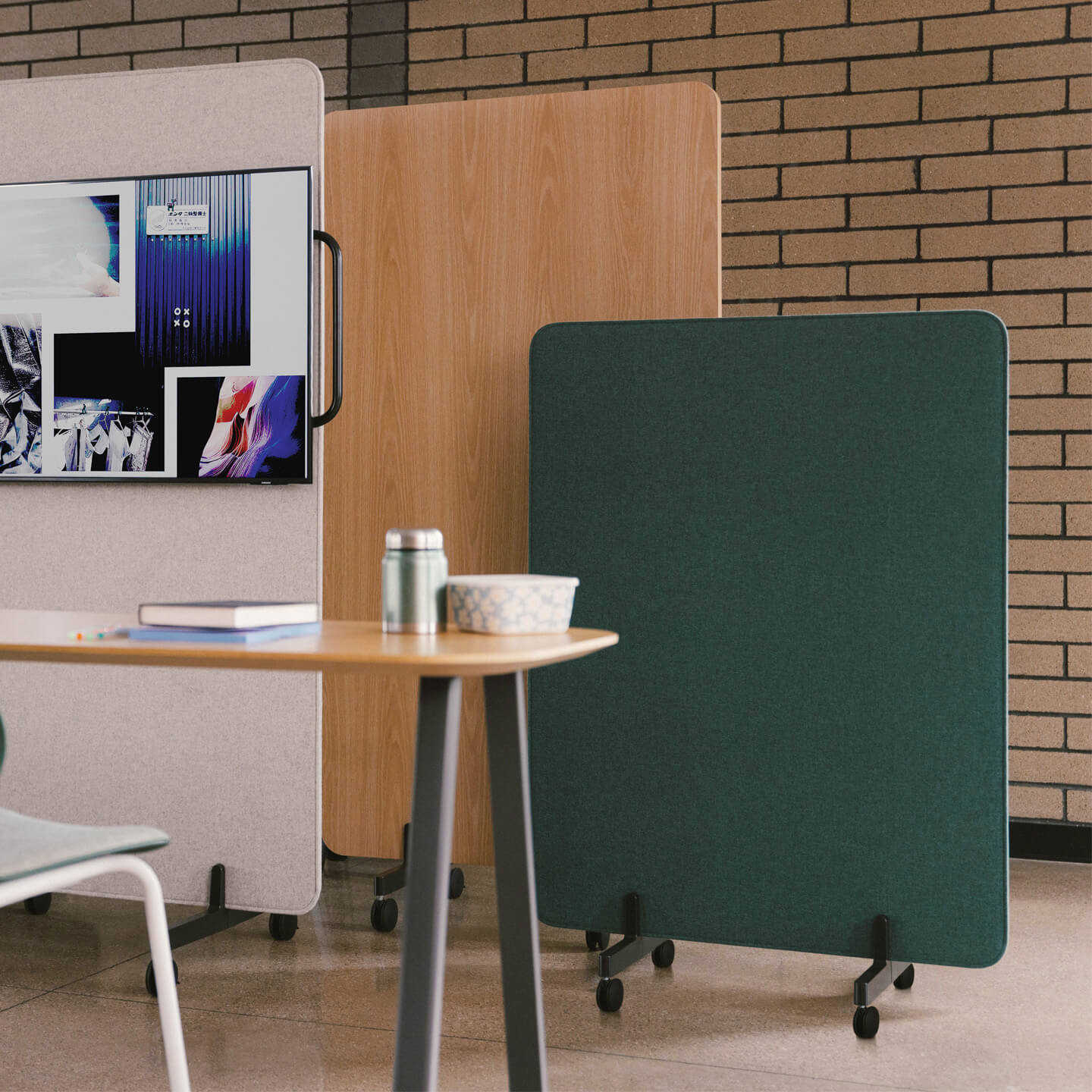 Wall Free Standing Acoustic Screen with Whiteboard - Hunt Office