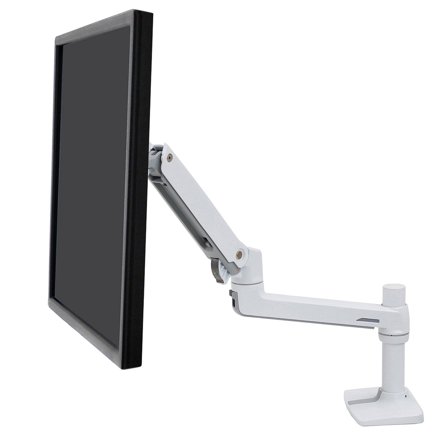 Haworth Monitor Arm Accessories with full motion and steel in white 