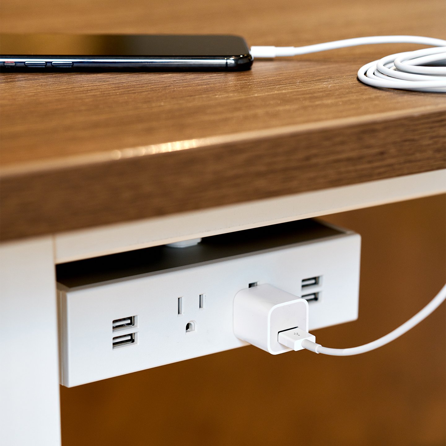 Desk with usb port and power outlet deals