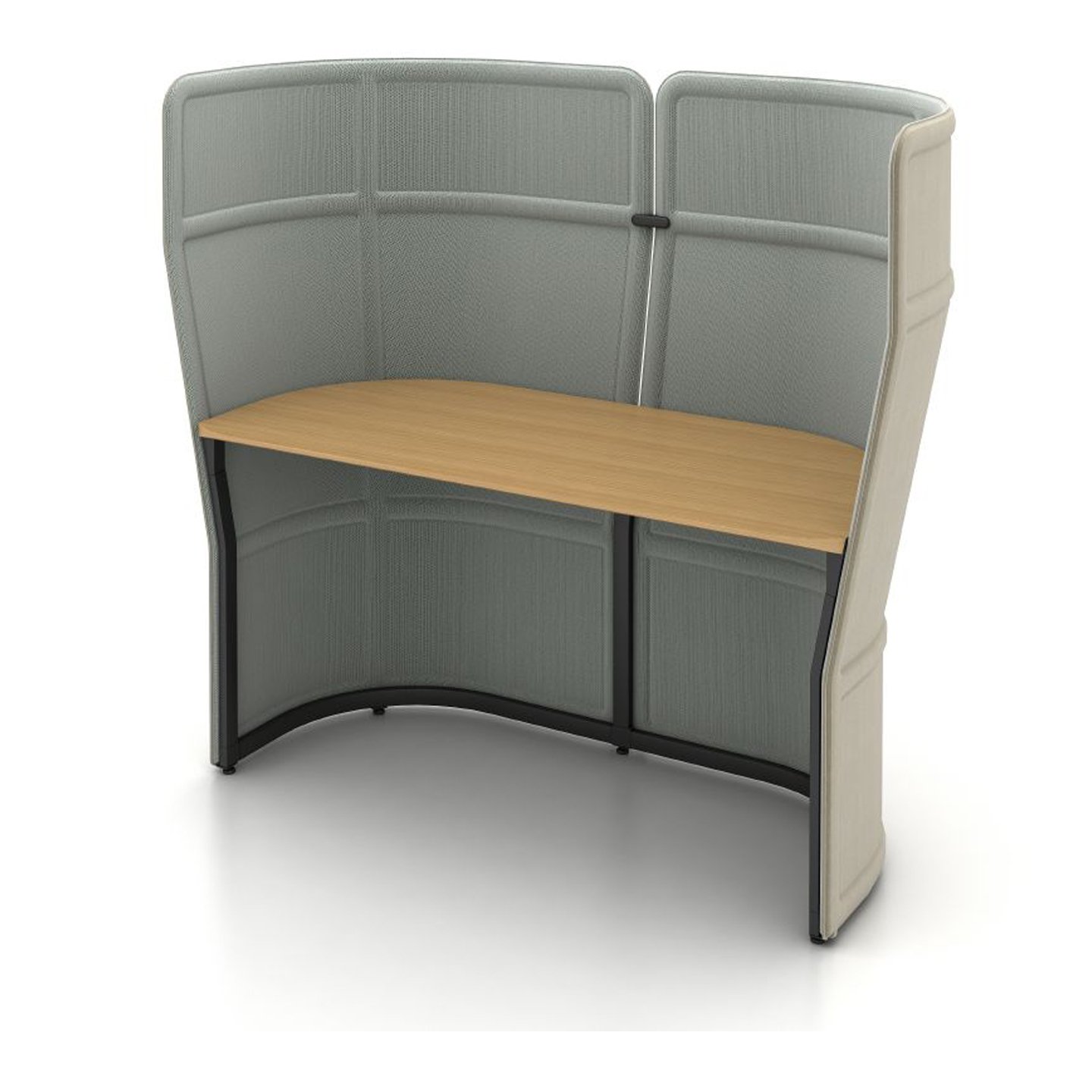 Haworth Openest Single Desk Booth in grey color with laminate desk