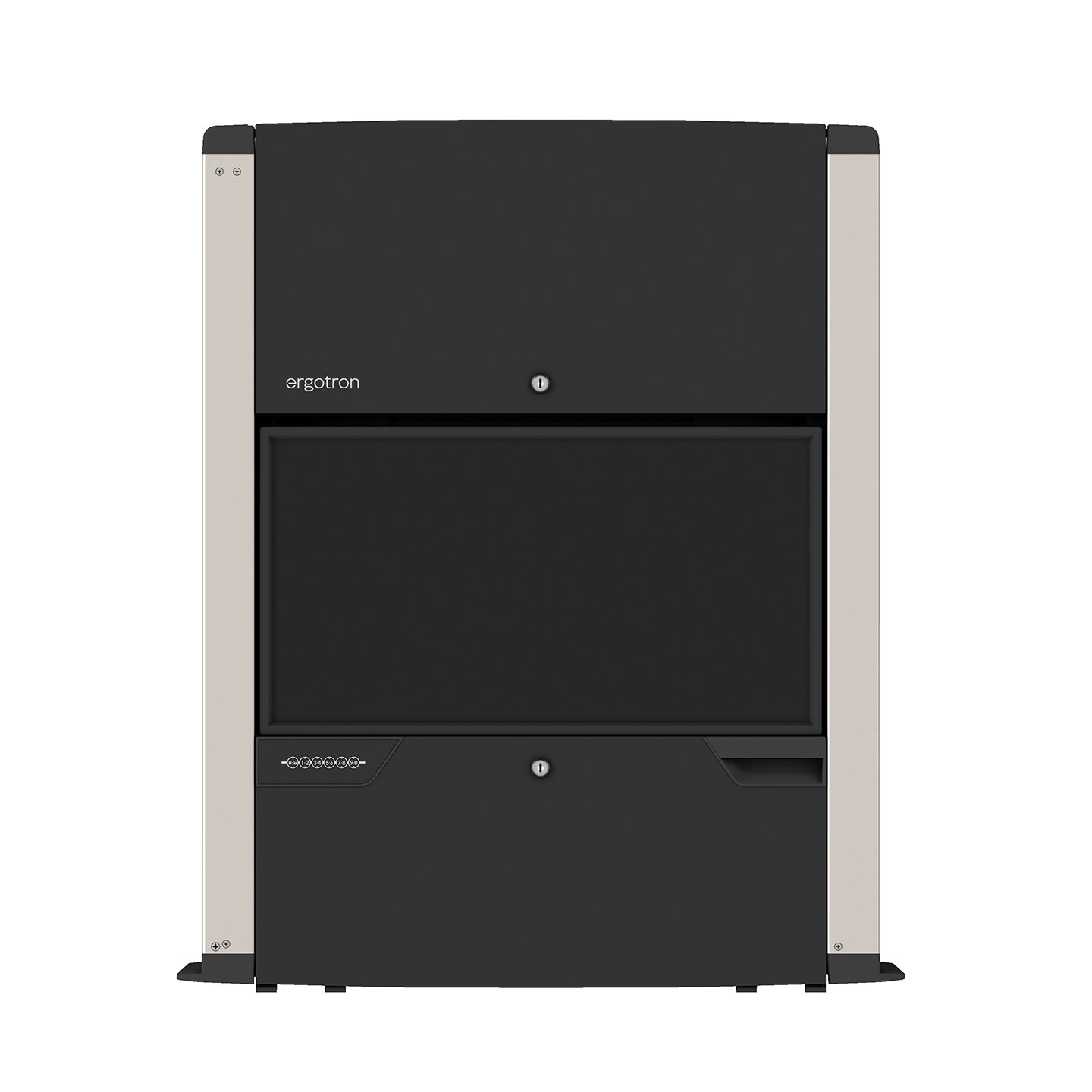 Haworth Carefit Enclosure Workspace at a front view in a black color