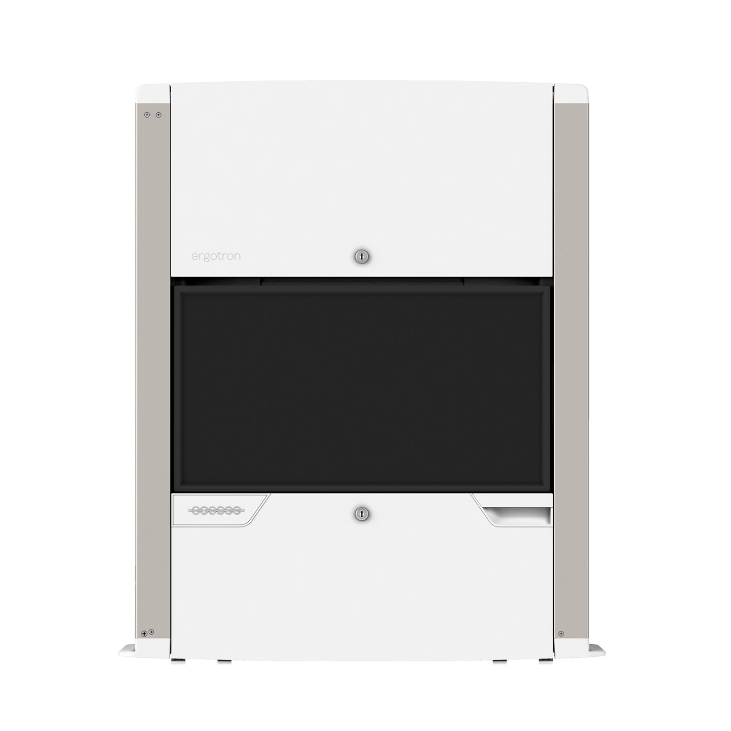 Haworth Carefit Enclosure Workspace at a front view in a white color