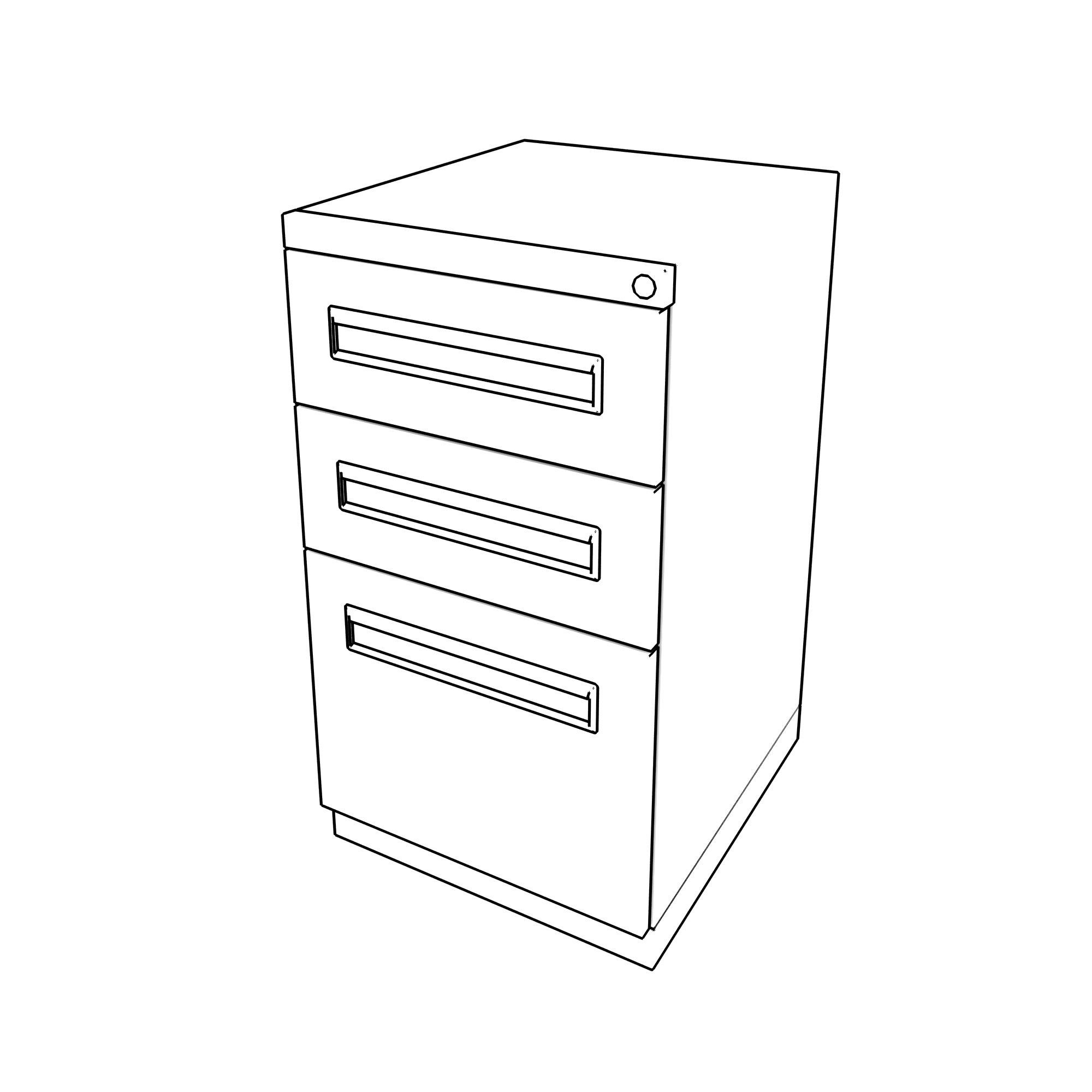 Mobile Pedestal Replacement Key Desk Cubicle Haworth SL124 File Cabinet 