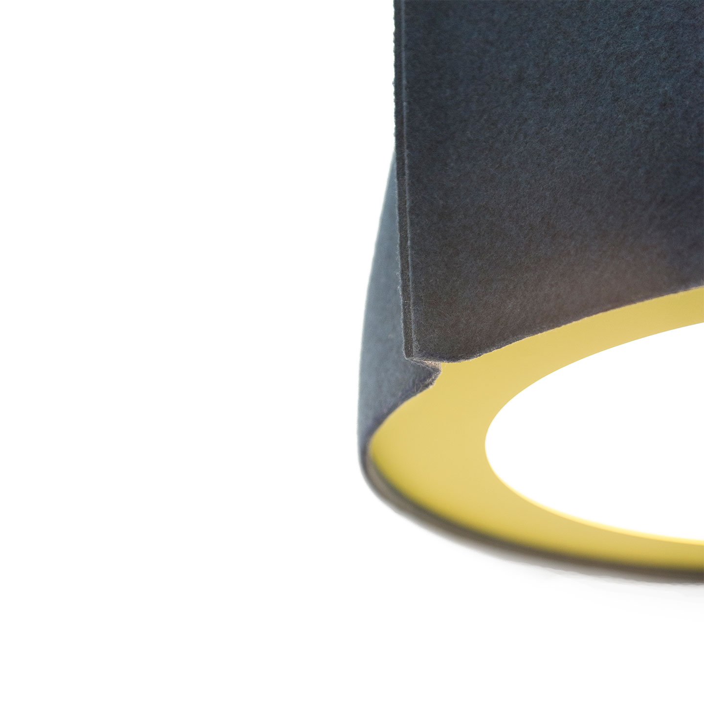 Haworth Buzzibell Lighting in felt side shot on the fixture 