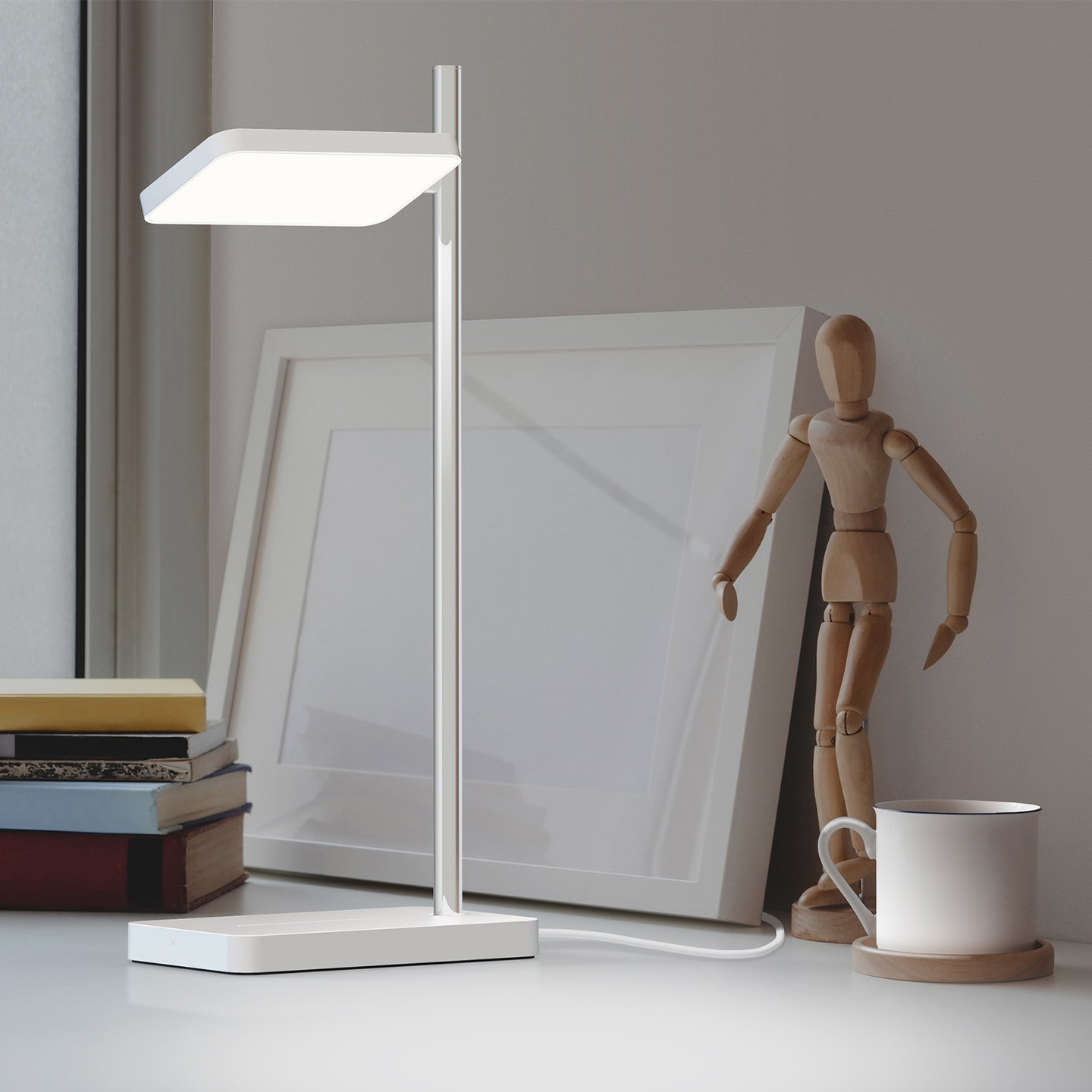 The clean design of the Talia lamp only encompasses the essential elements of its lighting purpose.