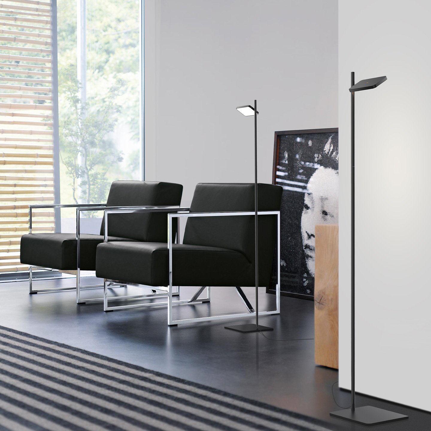 The clean design of the Talia lamp only encompasses the essential elements of its lighting purpose.