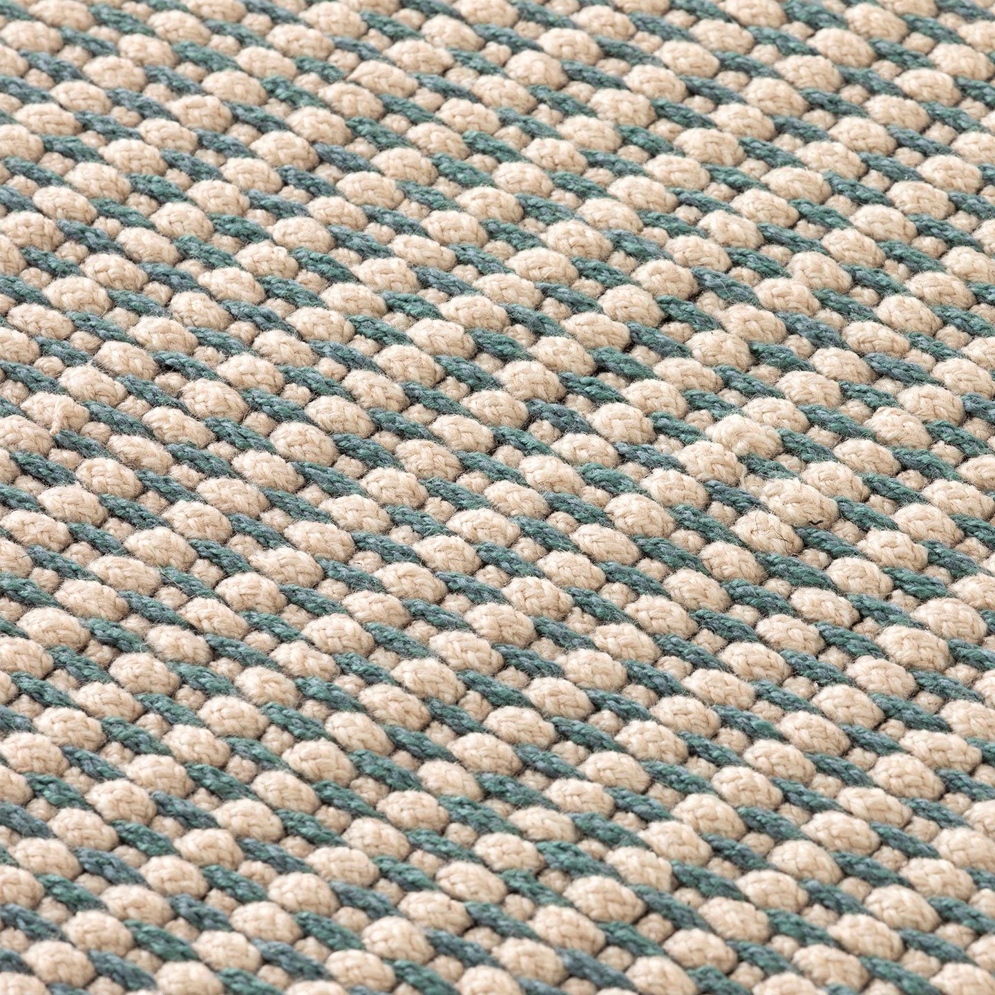 Haworth Cord Rug in white color with blue accent