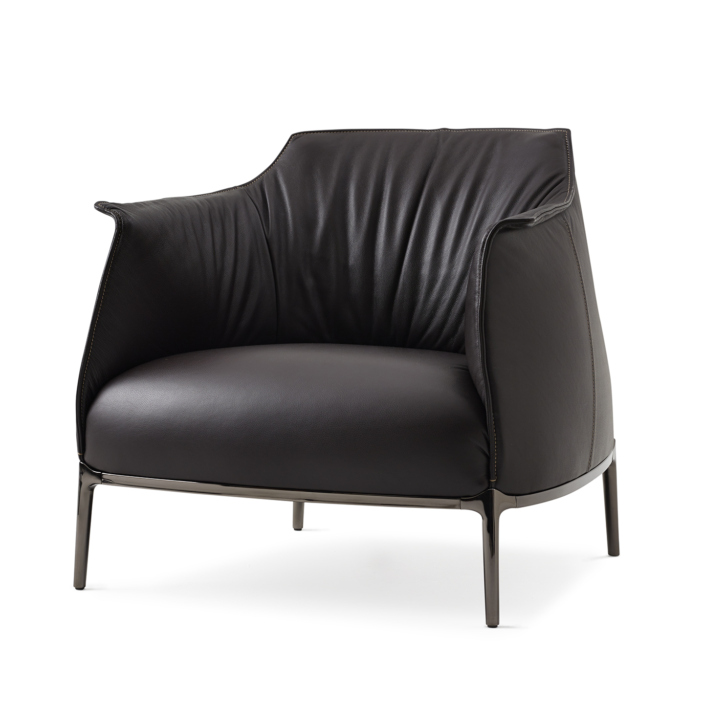 Haworth Archibald lounge chair in dark brown leather.