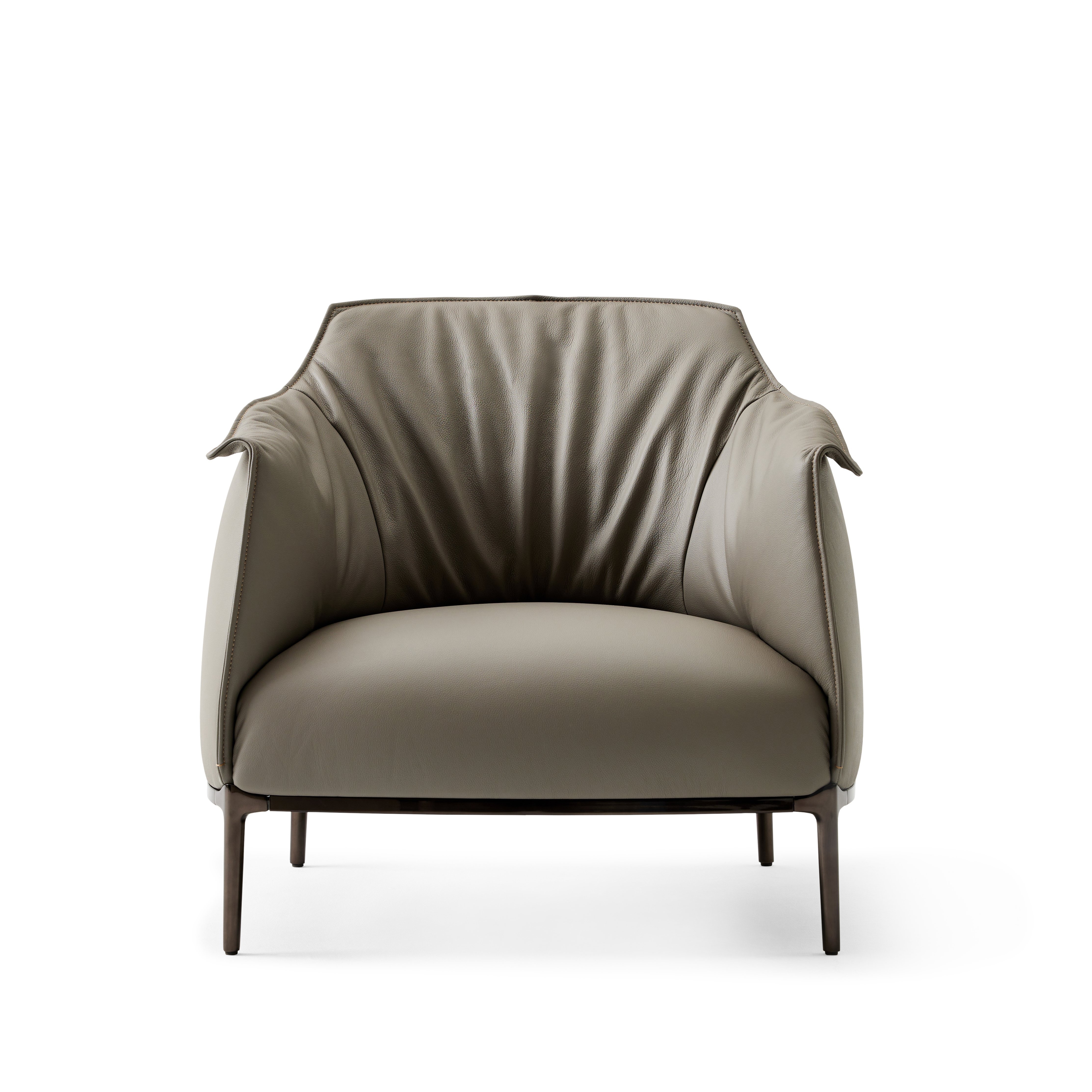 Detail front shot of the Archibald Lounge chair in Gray