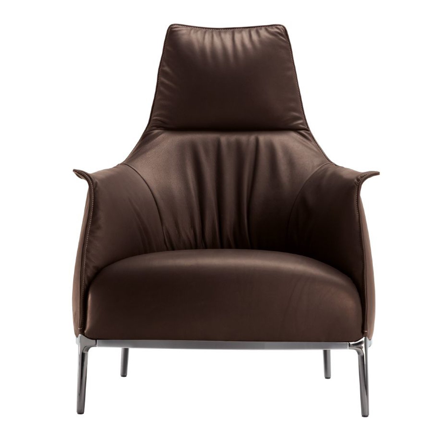 Haworth High Back Archibald lounge chair in brown leather