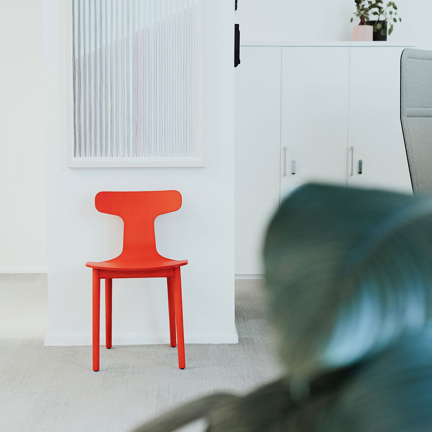 Haworth Bac One chair in red color in a office