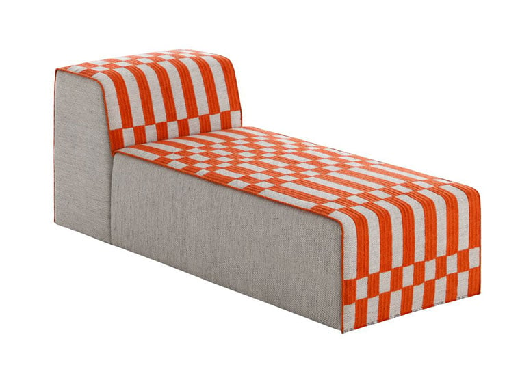 Haworth Bandas space runners textured in orange and off white