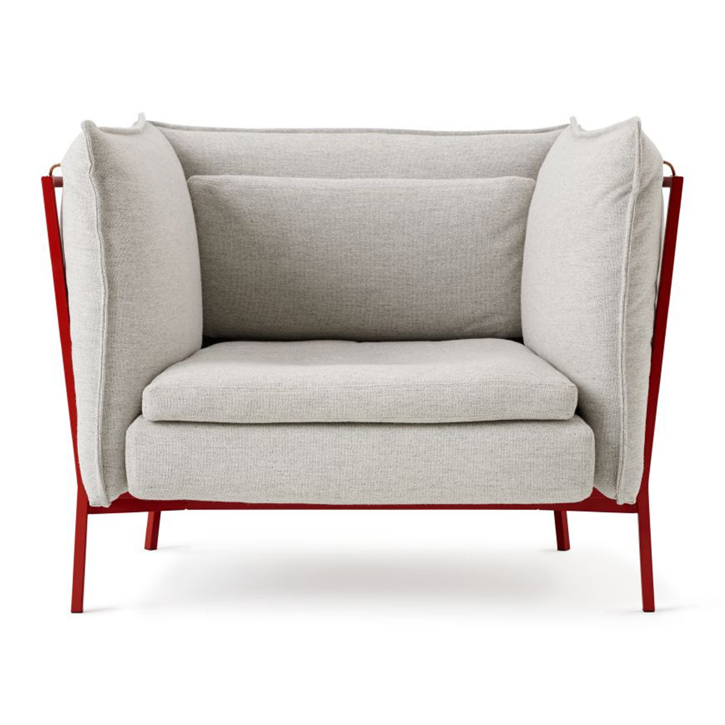 Haworth Basket 011 lounge chair in grey and red color