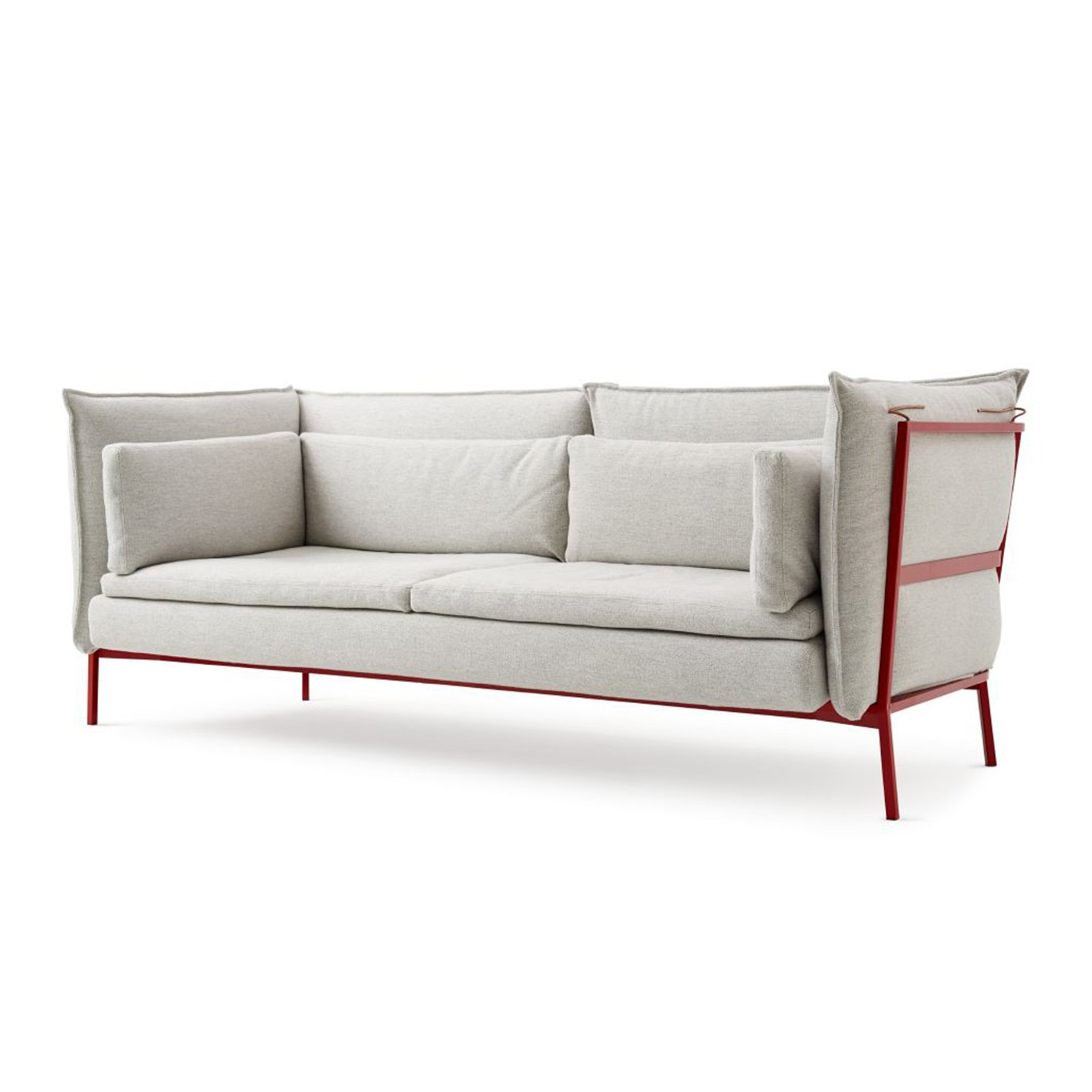 Haworth Basket 011 sofa in grey and red color