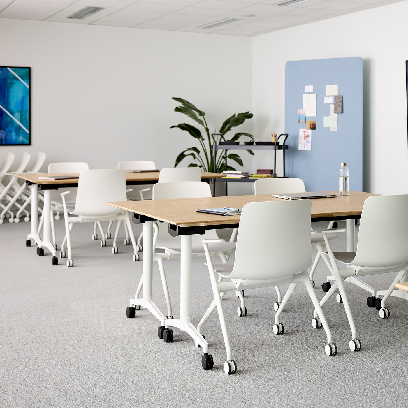 Haworth Bowi conference chairs in white