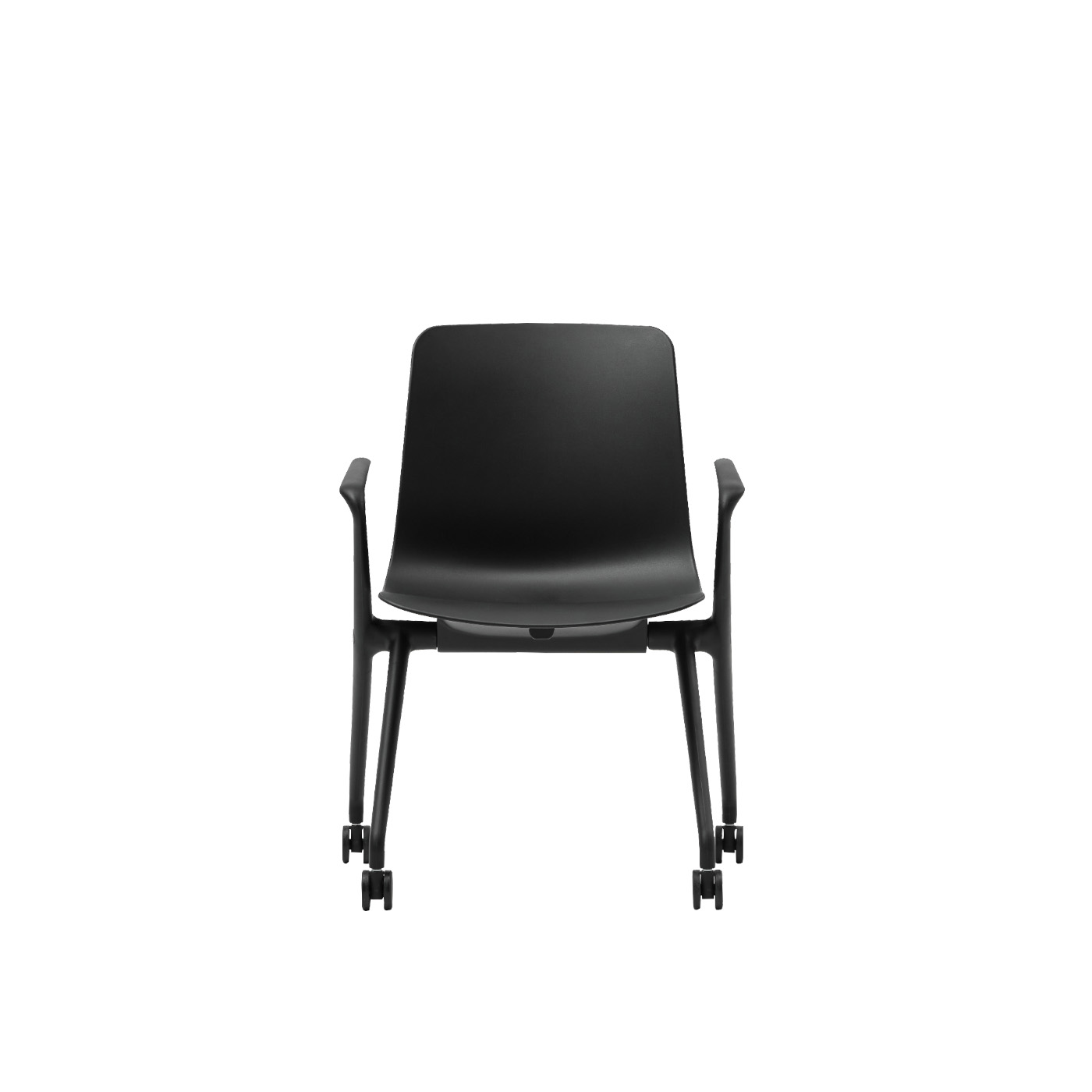 Haworth Bowi conference chair black front angle