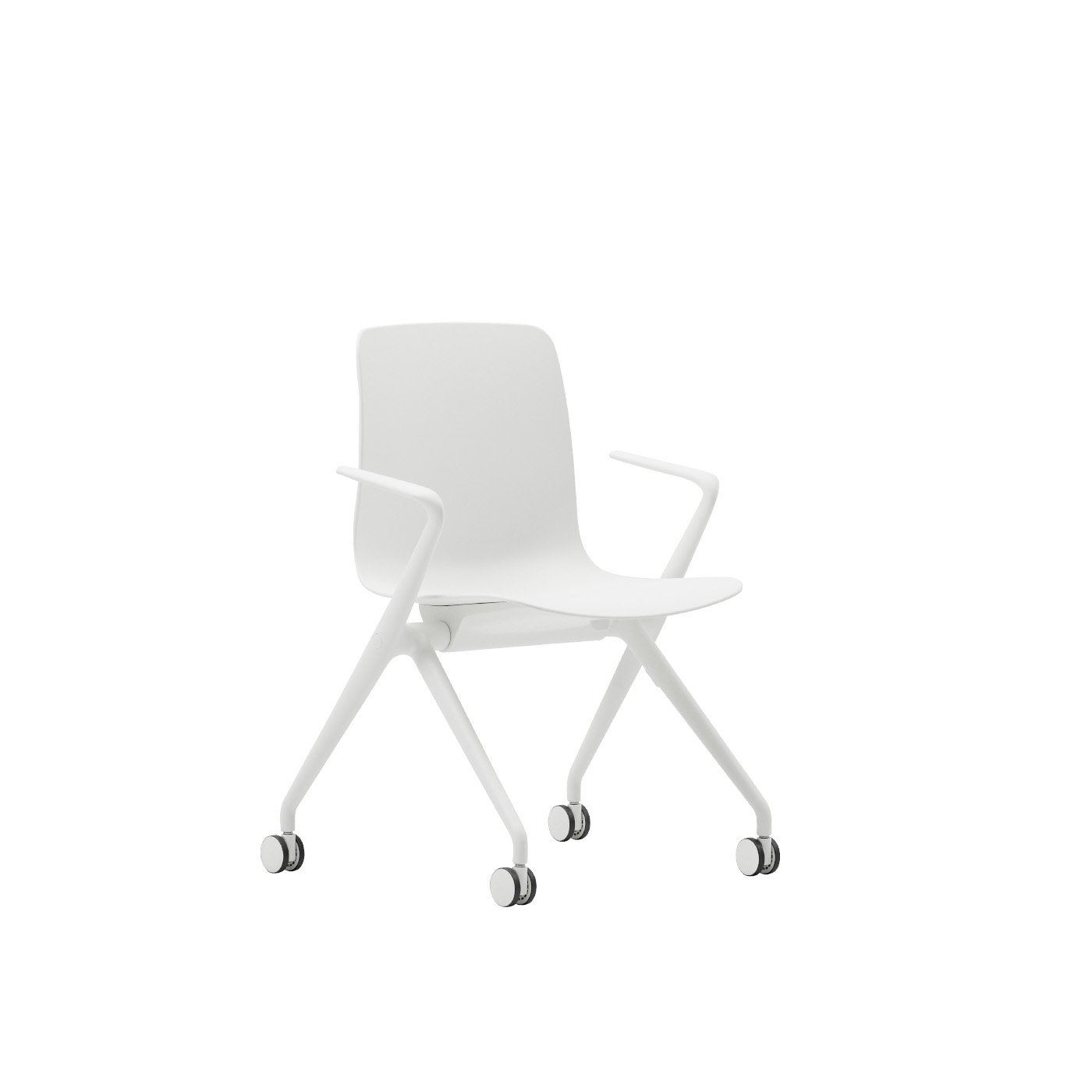 Haworth Bowi conference chair white at an angle