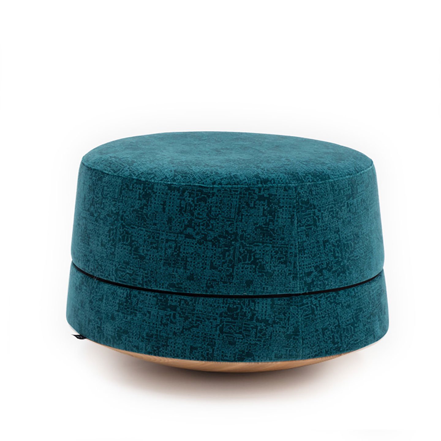 Haworth Buzzibalance pouf in teal color with acoustic absorbers and movement activators