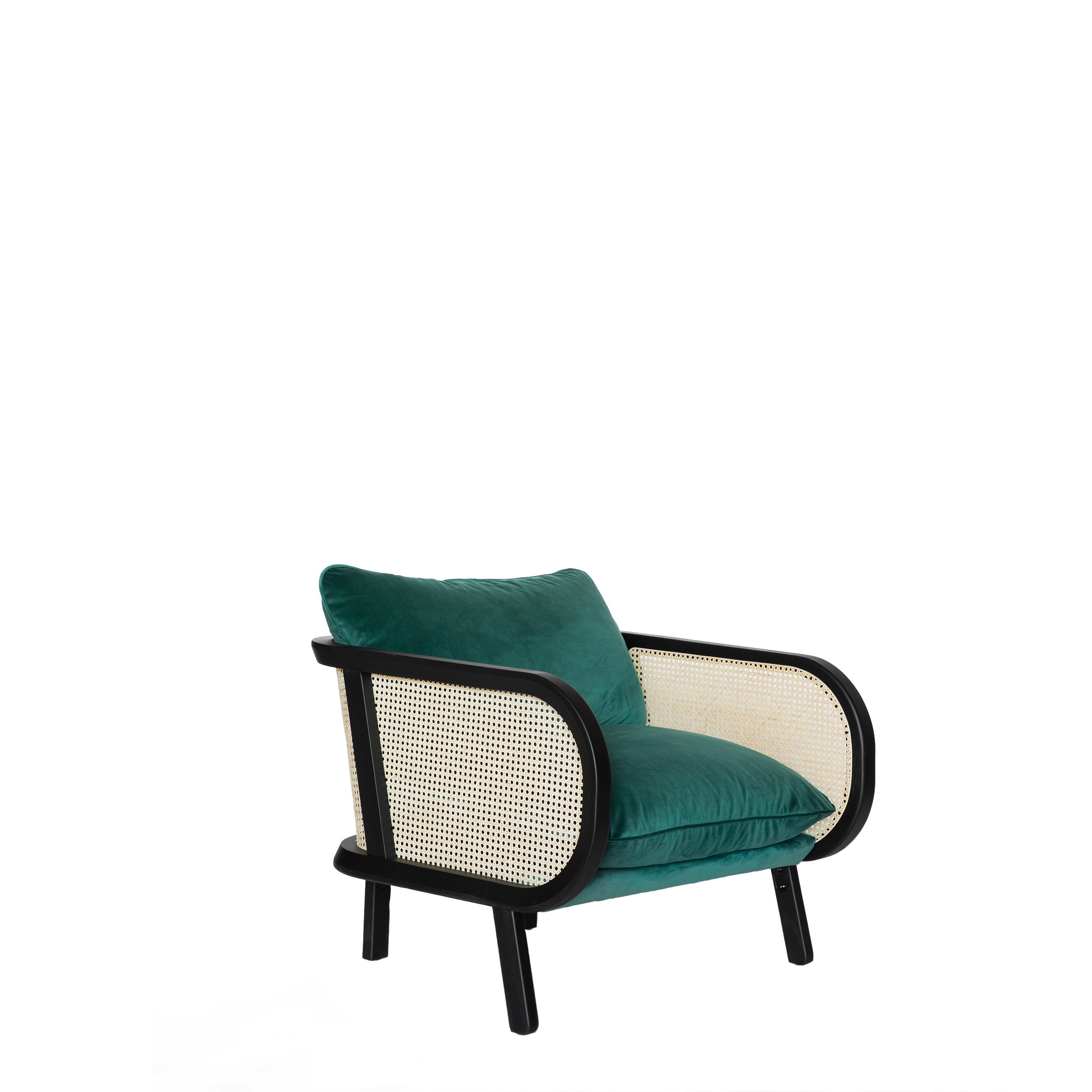 Haworth Buzzicane lounge chair in green color, side view