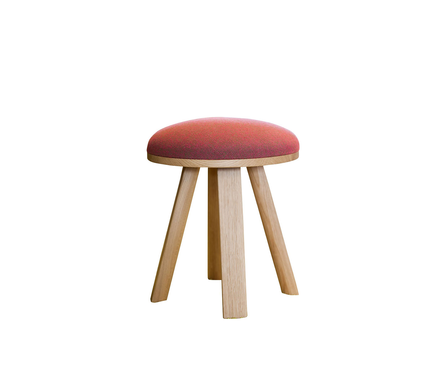 Haworth Buzzimilk stool in red cushion seating and wooden body
