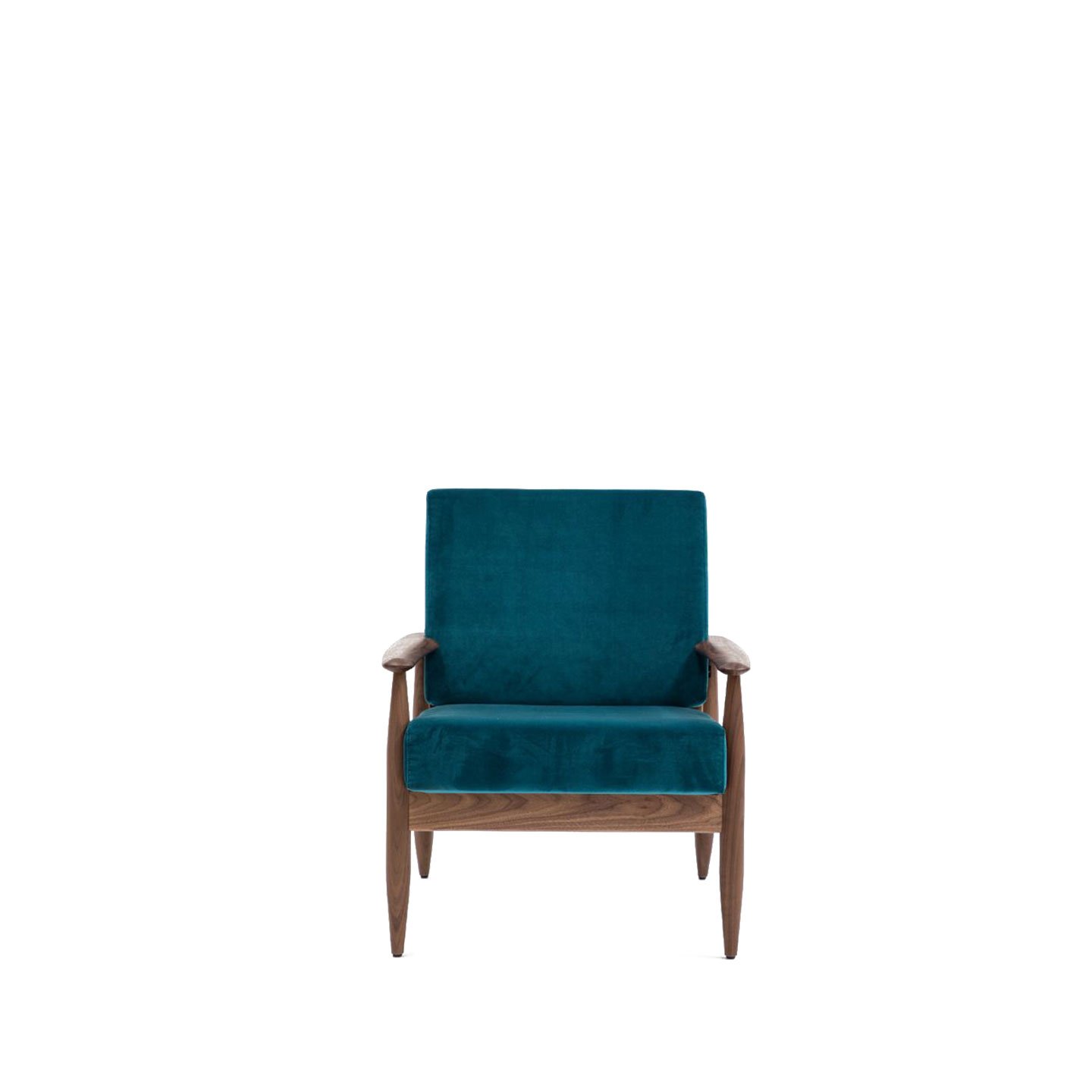 Haworth Buzzi Nordic ST100 lounge chair in teal blue suede