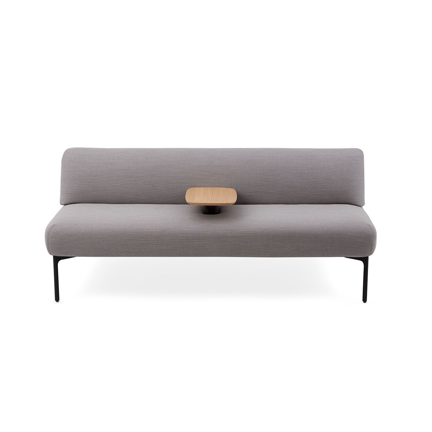 Haworth Cabana island lounge in grey color with laptop option front view