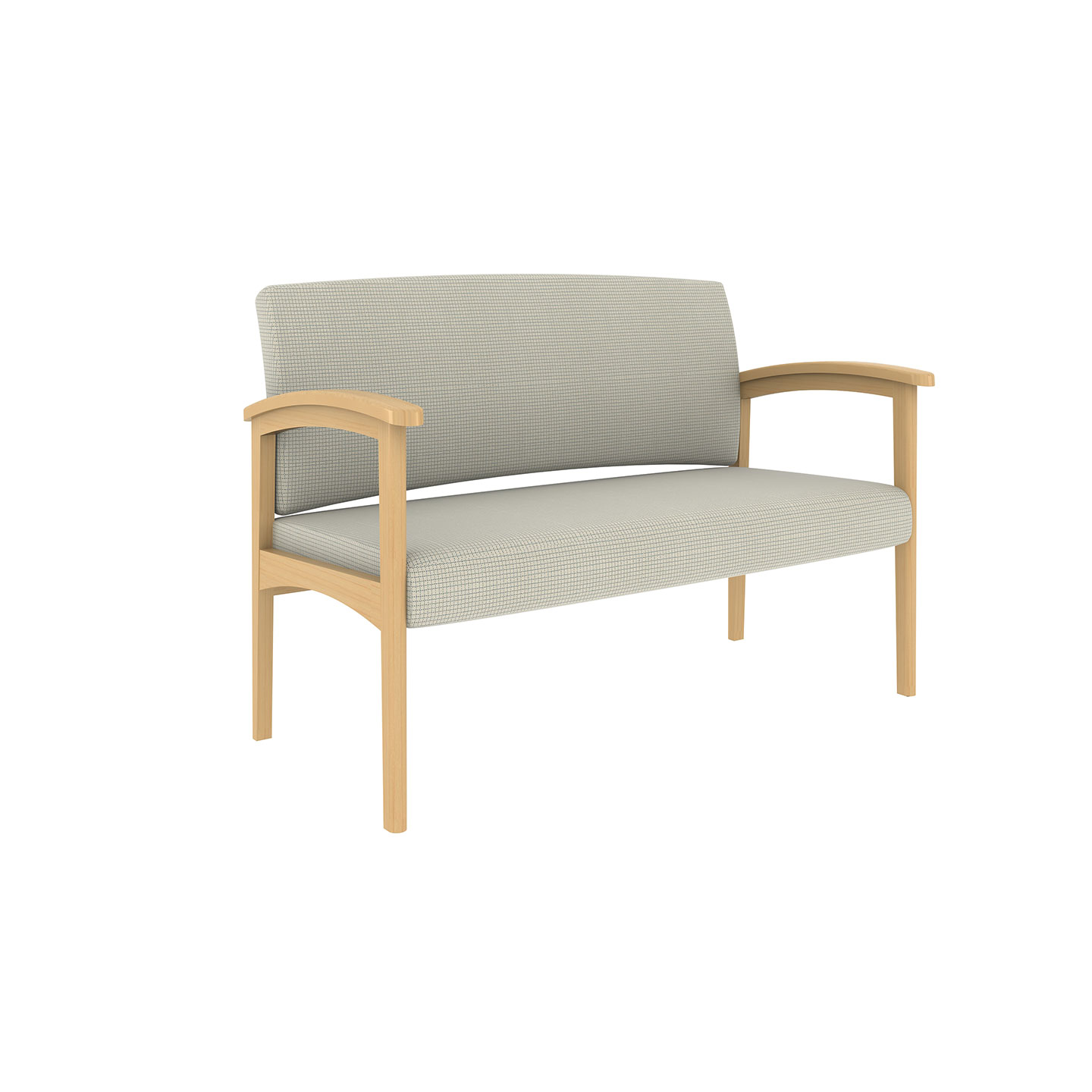 A large sized Haworth Conover Bariatric chair in light green and light wood combination