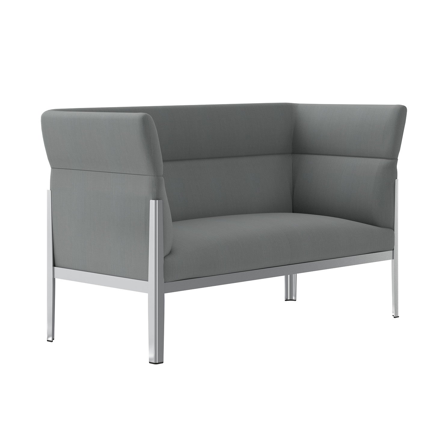 Haworth Cotone Slim lounge in grey color with metal legs in a side view