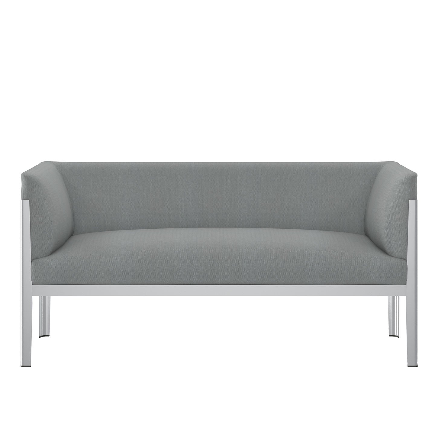 Haworth Cotone Slim lounge in grey color with metal legs in front view