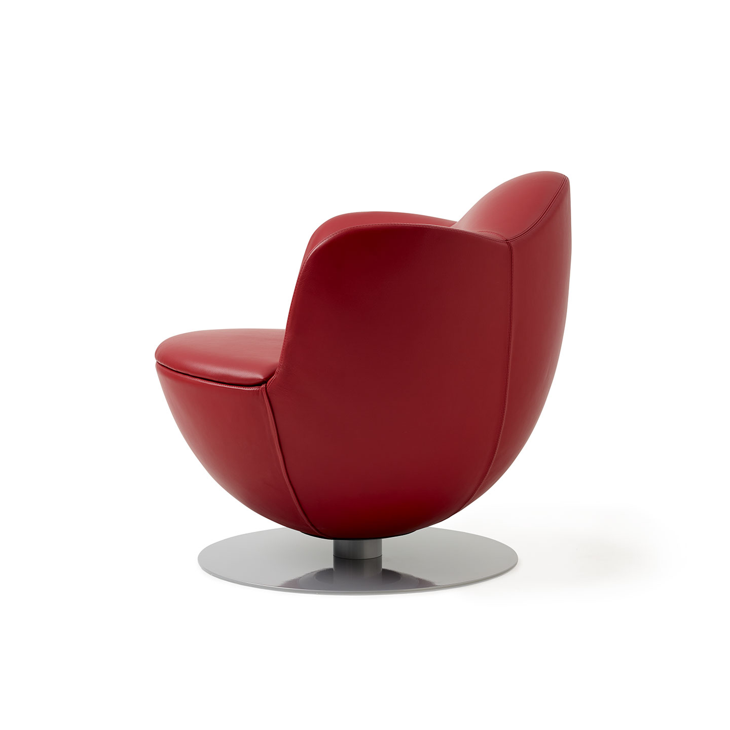 Haworth Dalia lounge chair in red leather back view