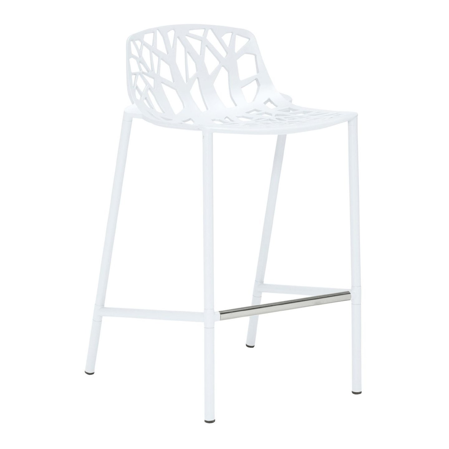 Haworth Forest stool in white in a side view