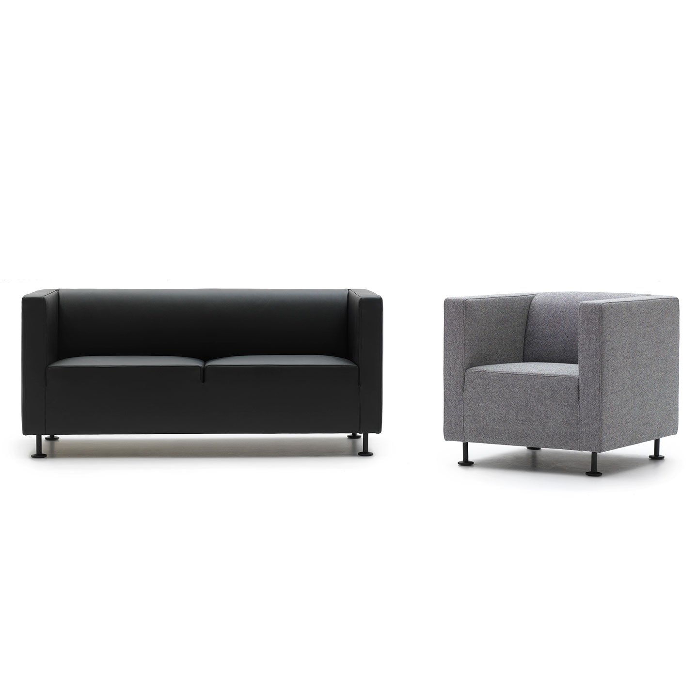 Haworth Gambetta sofas in black and grey in single seater and double seater options