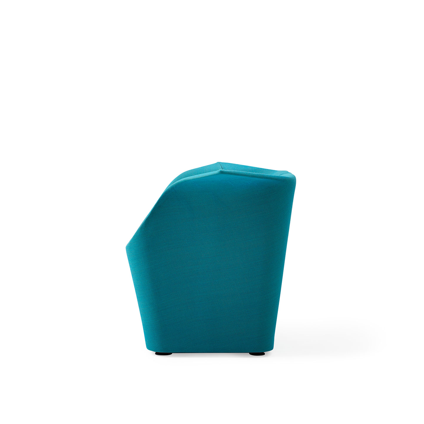 Haworth Garment lounge chair in teal color in side view