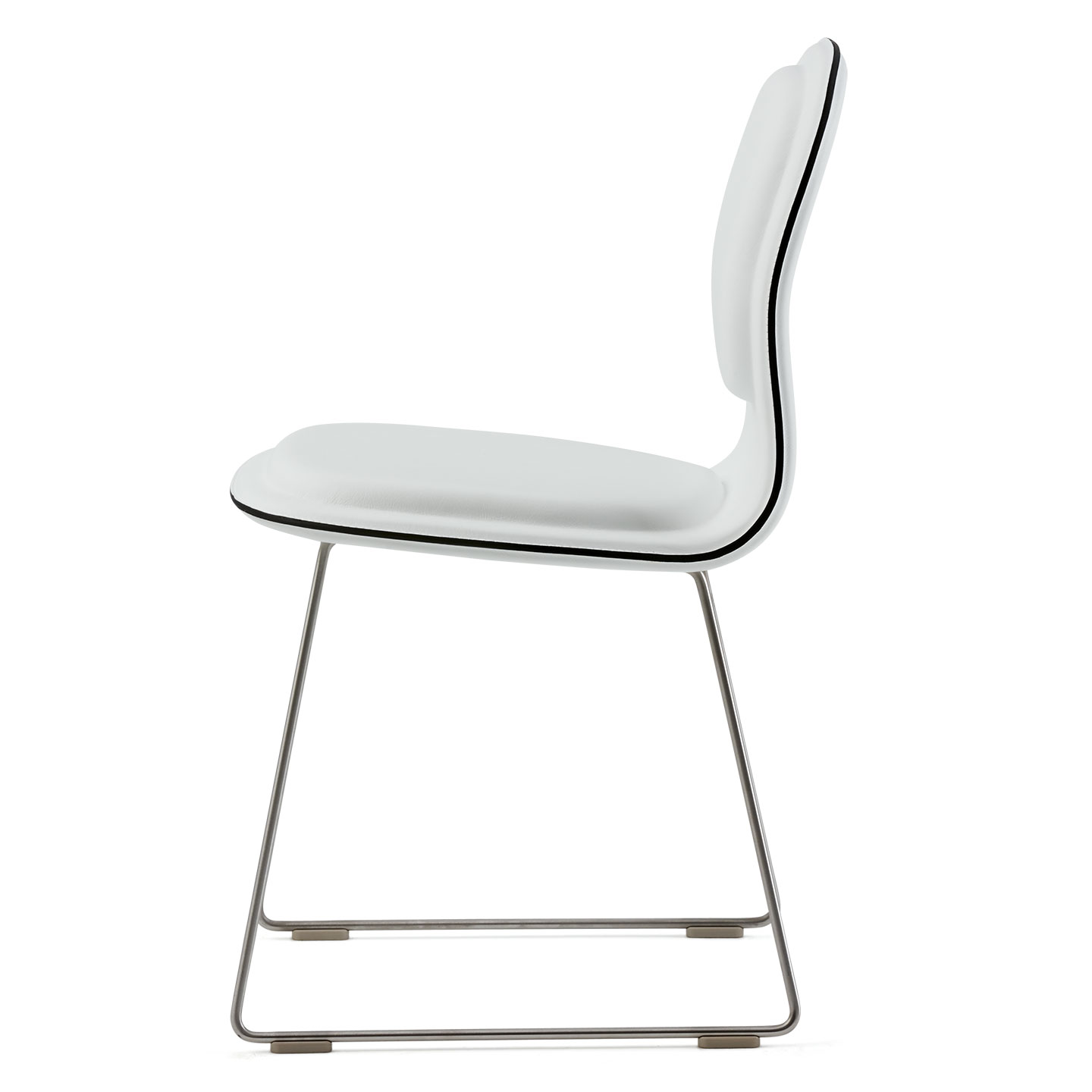 Haworth Hi Pad chair in white upholstery with metal legs